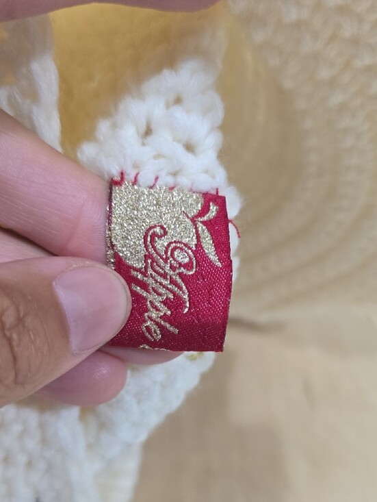 Apple Bottoms Cream Crochet Cap with Gold Embroidered Logo main image 5